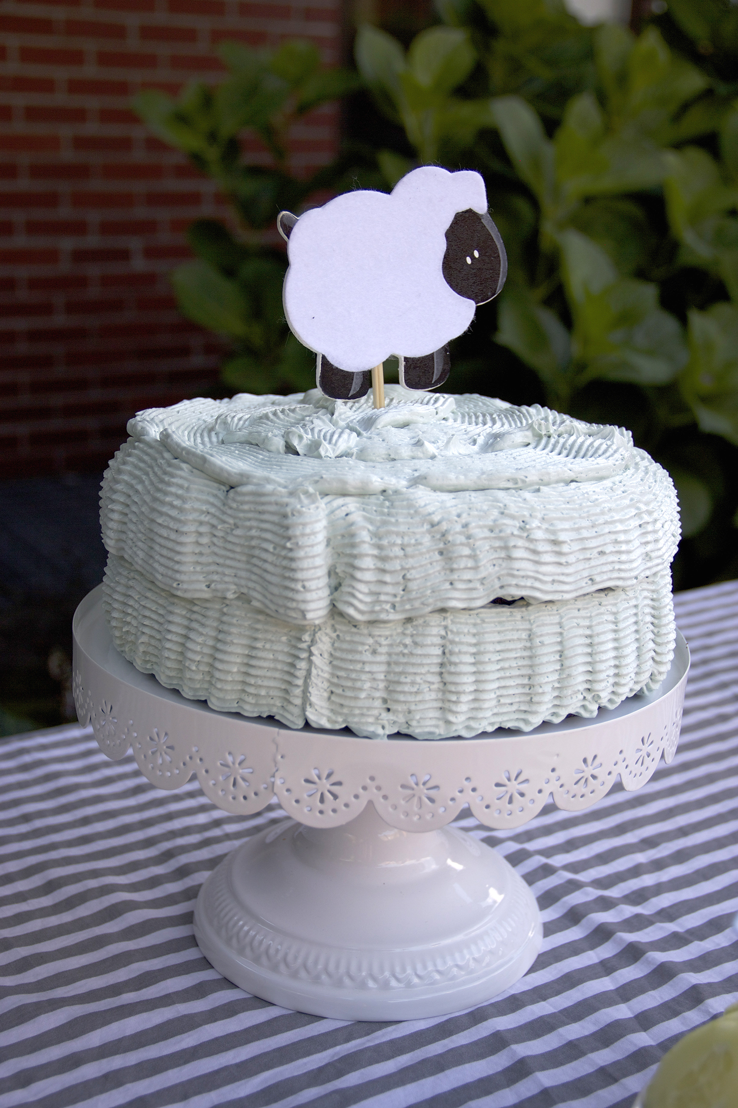 Lamb Baby Shower Cake