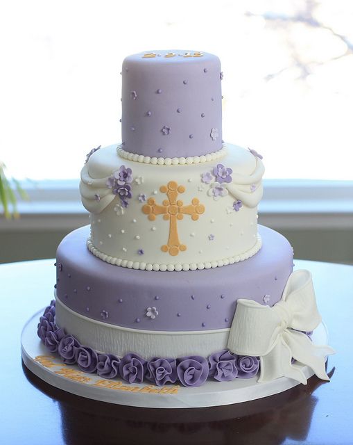 Lavender First Communion Cake