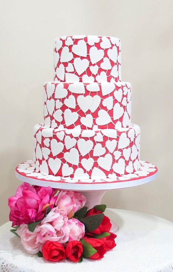 Love Heart Wedding Cake