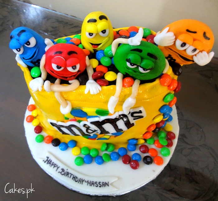 M&M Candy Birthday Cake