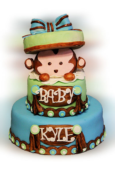 Monkey Baby Shower Cake