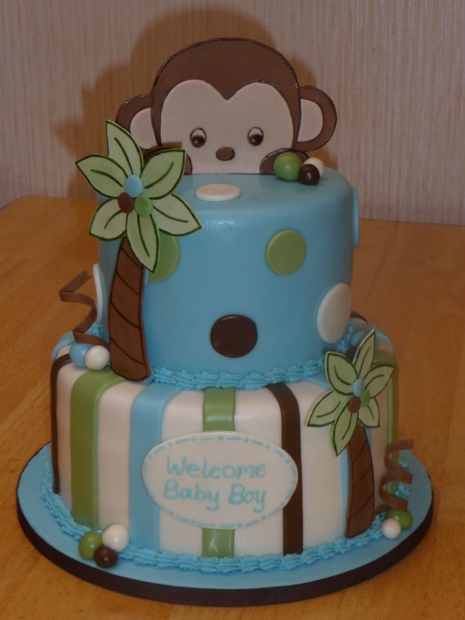 Monkey Baby Shower Cake