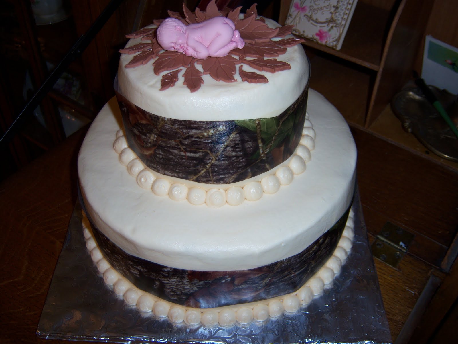 Mossy Oak Camo Baby Shower Cake