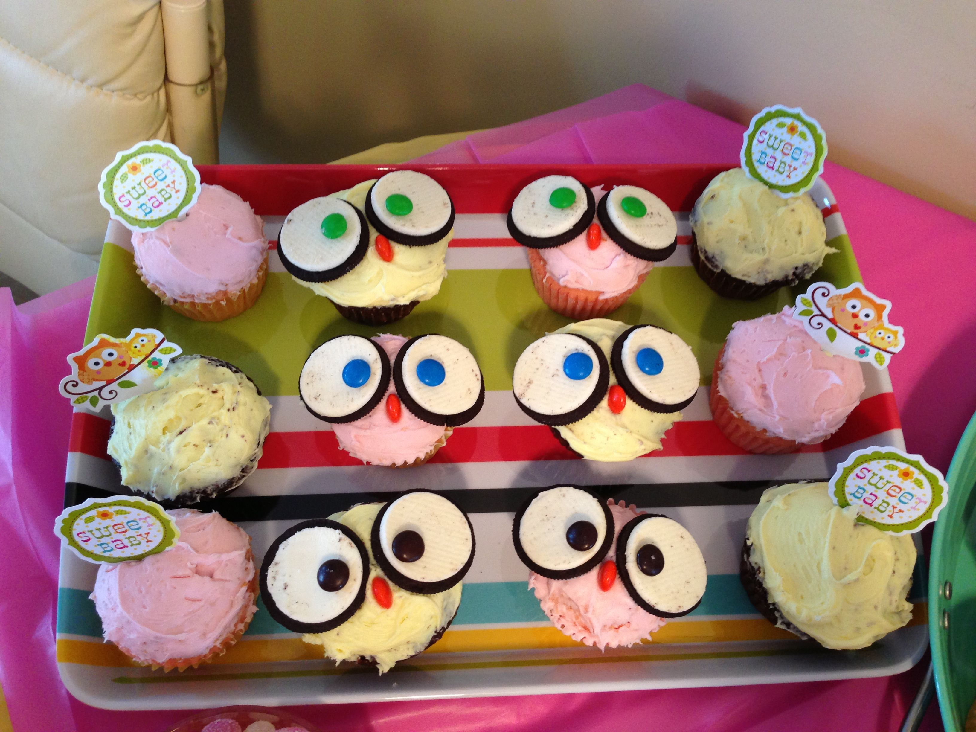 Owl Baby Shower Cupcake Idea