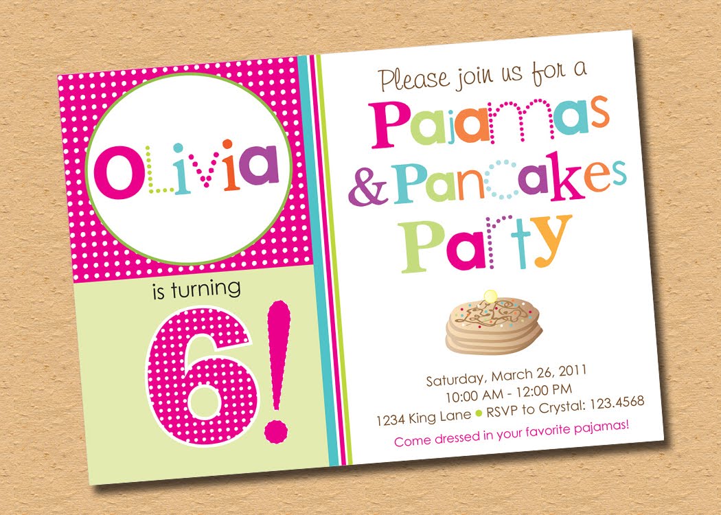 Pancake and PJ Party Invitation