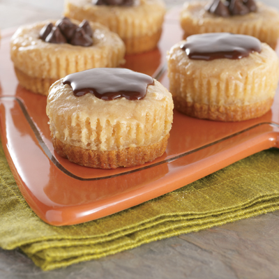 Peanut Butter & Chocolate Mini Cheesecakes