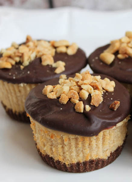 Peanut Butter Chocolate Mini Cheesecakes