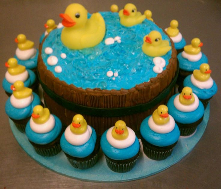 Rubber Ducky Baby Shower Cakes and Cupcakes