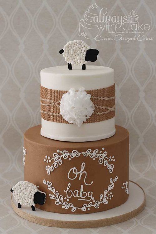 Sheep Baby Shower Cake