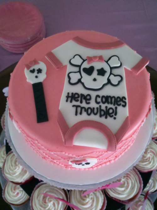 10 Photos of Skull Baby Shower Cakes