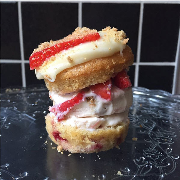 Strawberry Cheesecake Ice Cream Cupcake