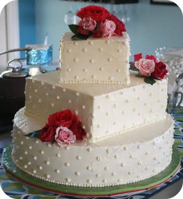 Three Tier Wedding Cake with Buttercream Icing