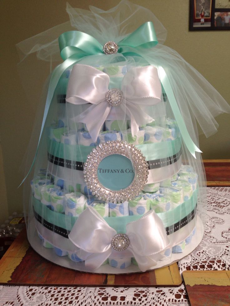 Tiffany Blue Baby Shower Cake