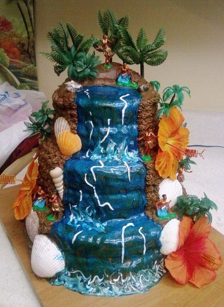 Tropical Waterfall Cake