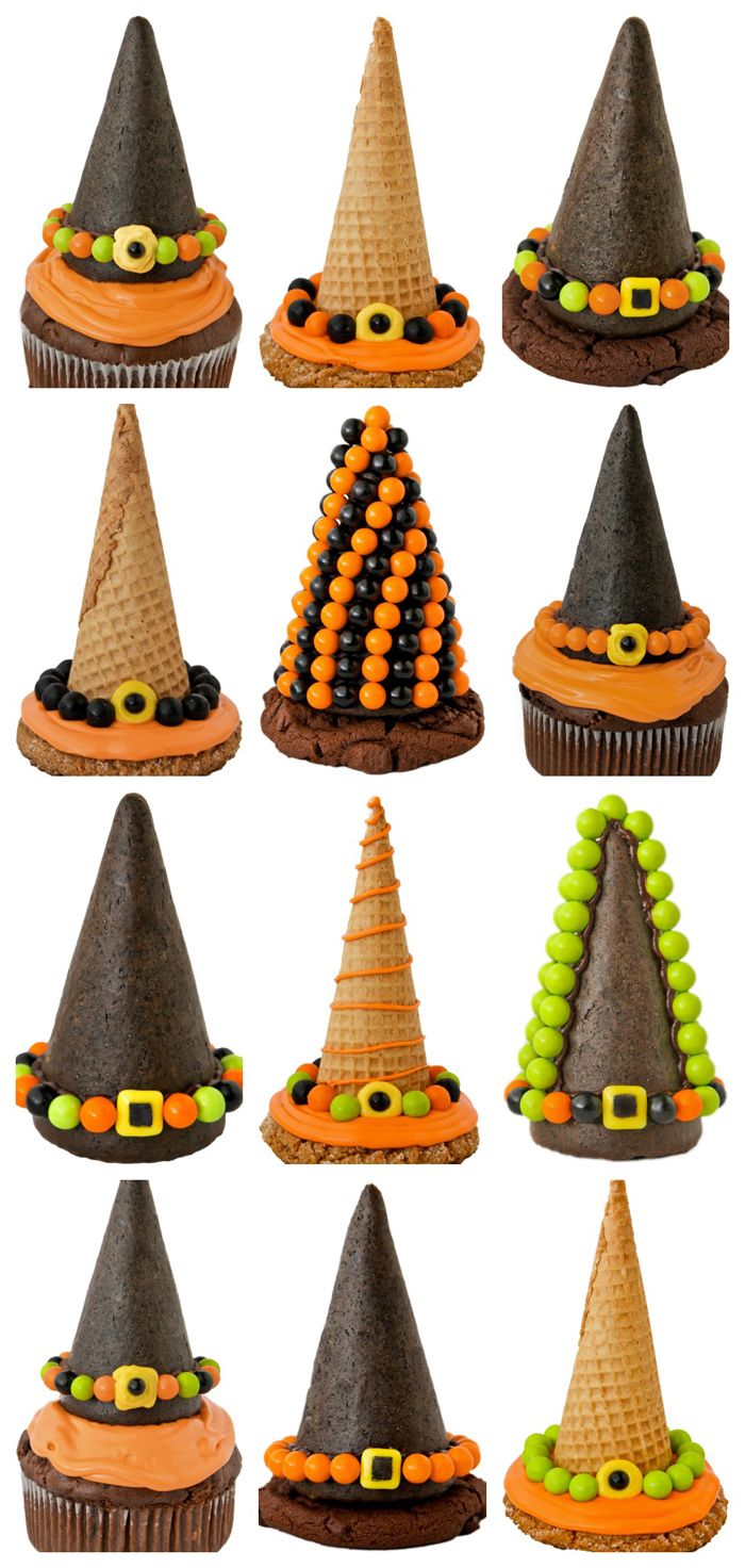 Witch Hat with Ice Cream Cone Cupcakes