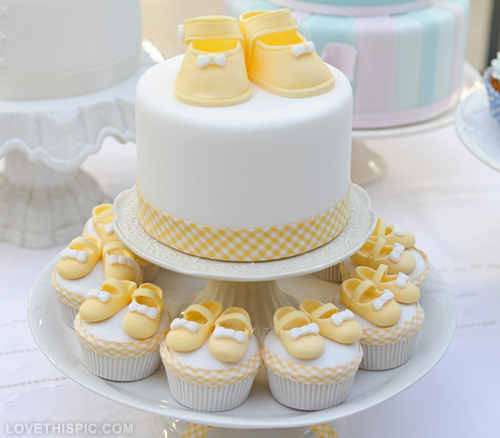 Yellow Baby Shower Cake