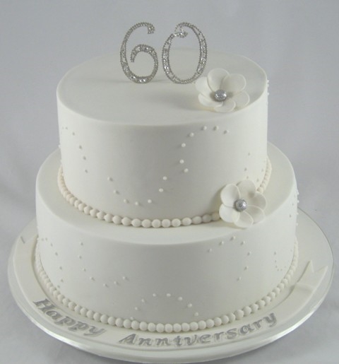 60th Diamond Anniversary Wedding Cake