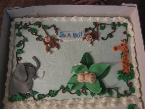 Animal Theme Baby Shower Sheet Cake