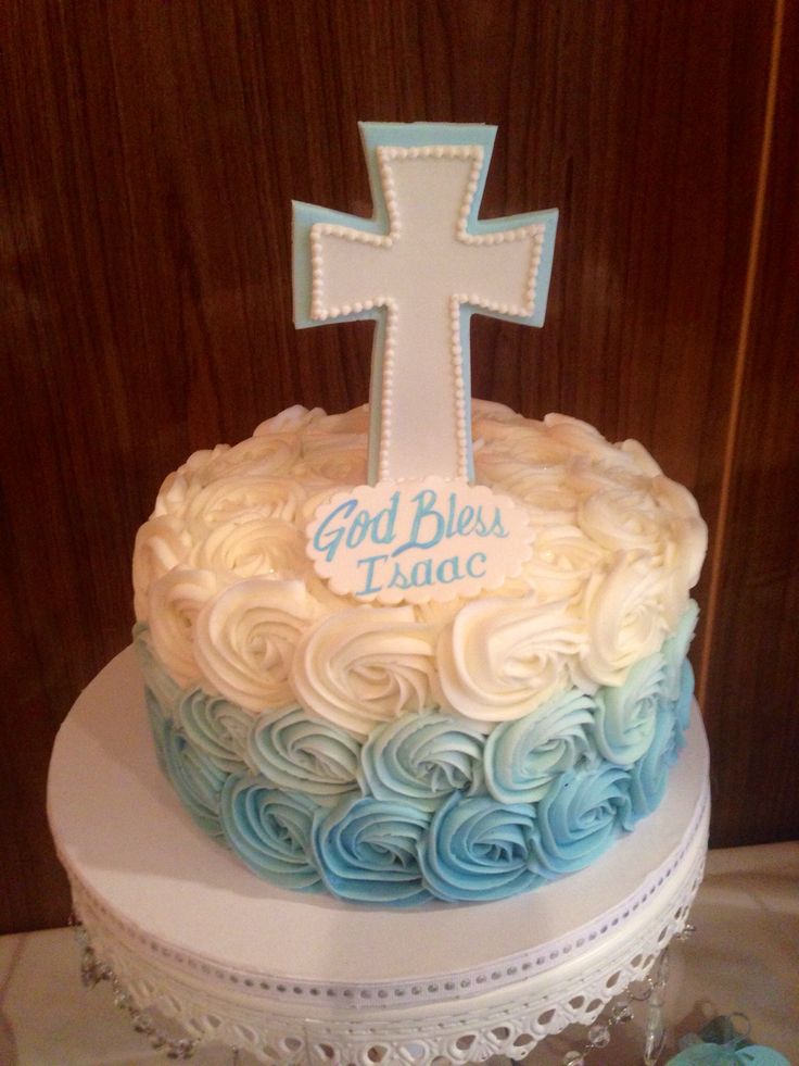 Baby Boy Baptism Cake