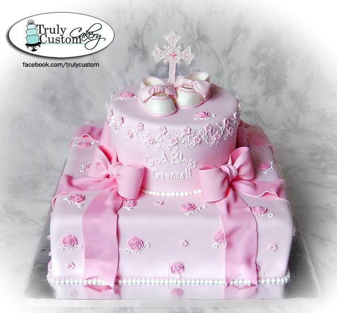 Baby Girl Christening Cake