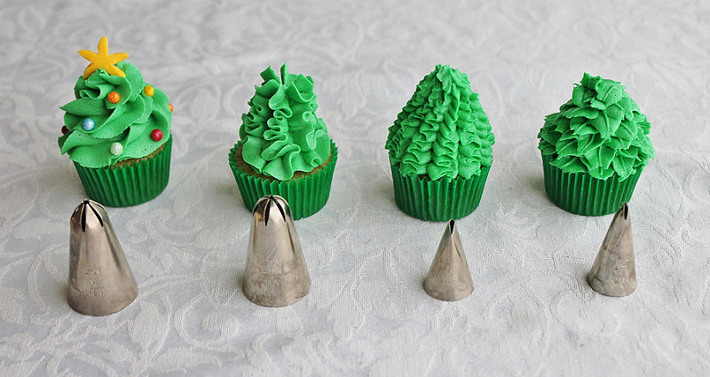 8 Photos of Buttercream Christmas Tree Cupcakes