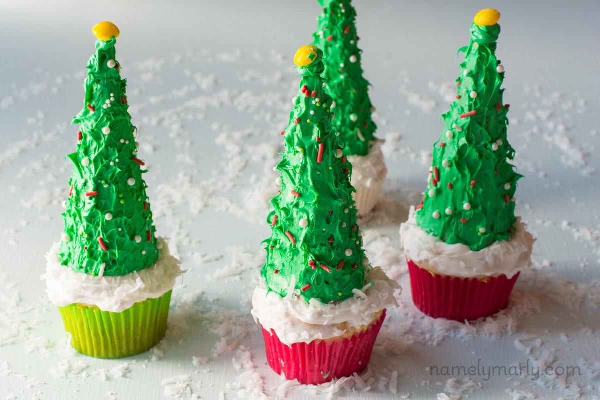 Cupcake Ice Cream Cone Christmas Trees