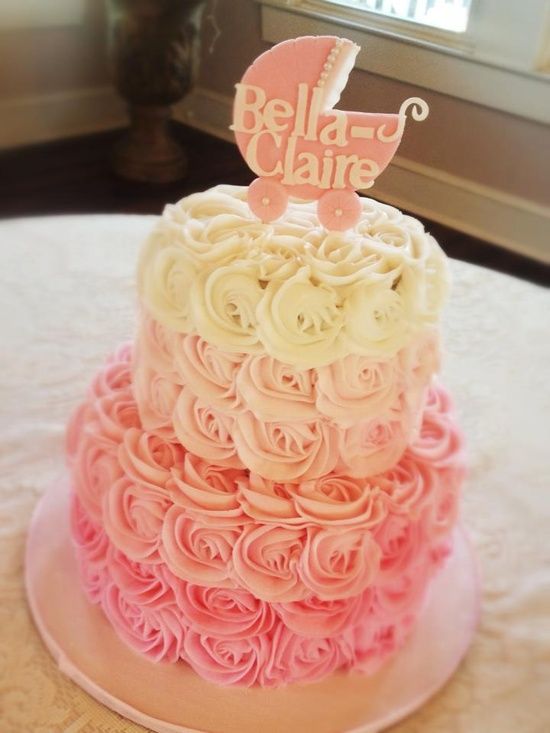 Cute Baby Girl Shower Buttercream Cakes