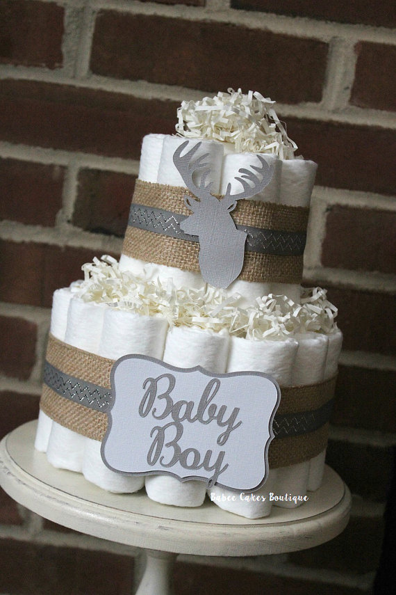 Deer Baby Shower Diaper Cake