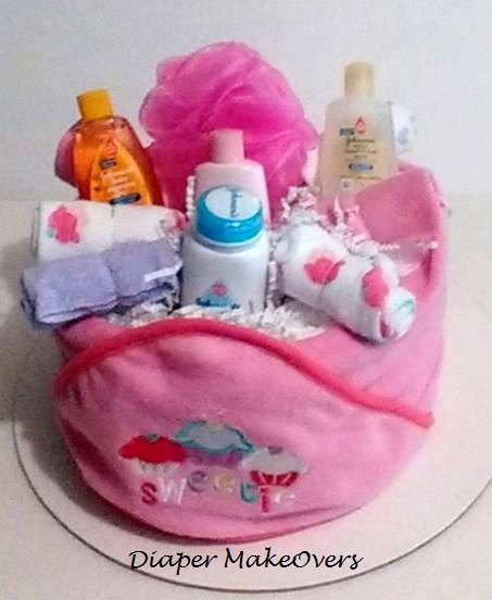 Diaper Cake with Hooded Towel