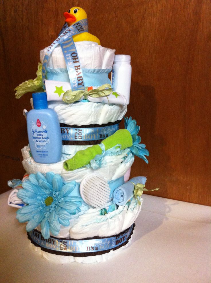 DIY Baby Shower Diaper Cakes for Boy