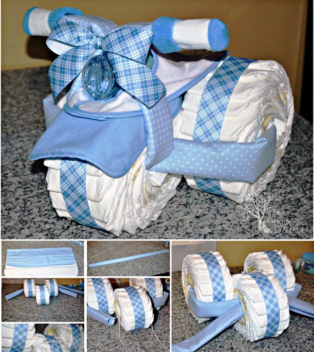 DIY Baby Shower Tricycle Diaper Cakes