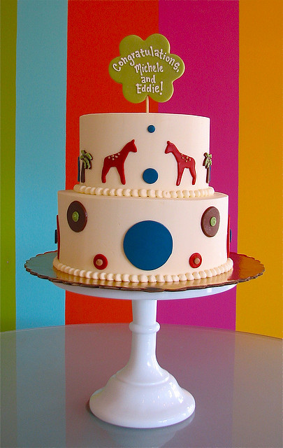 Elephant and Giraffe Baby Shower Cake