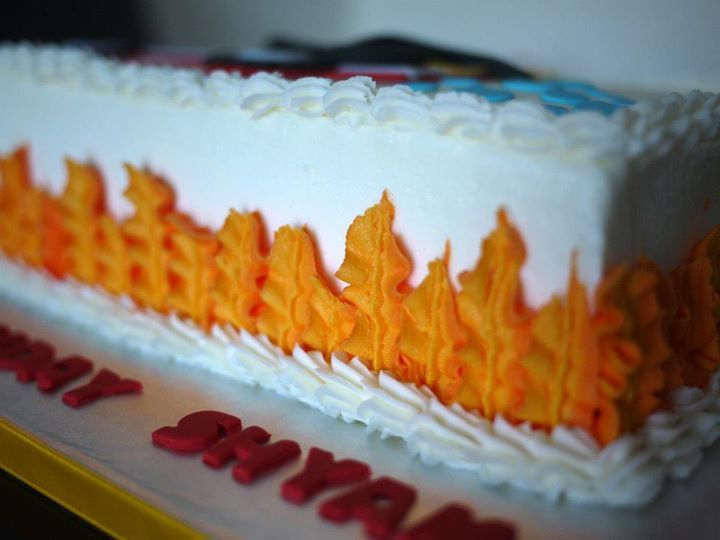 Firefighter Cakes with Flames