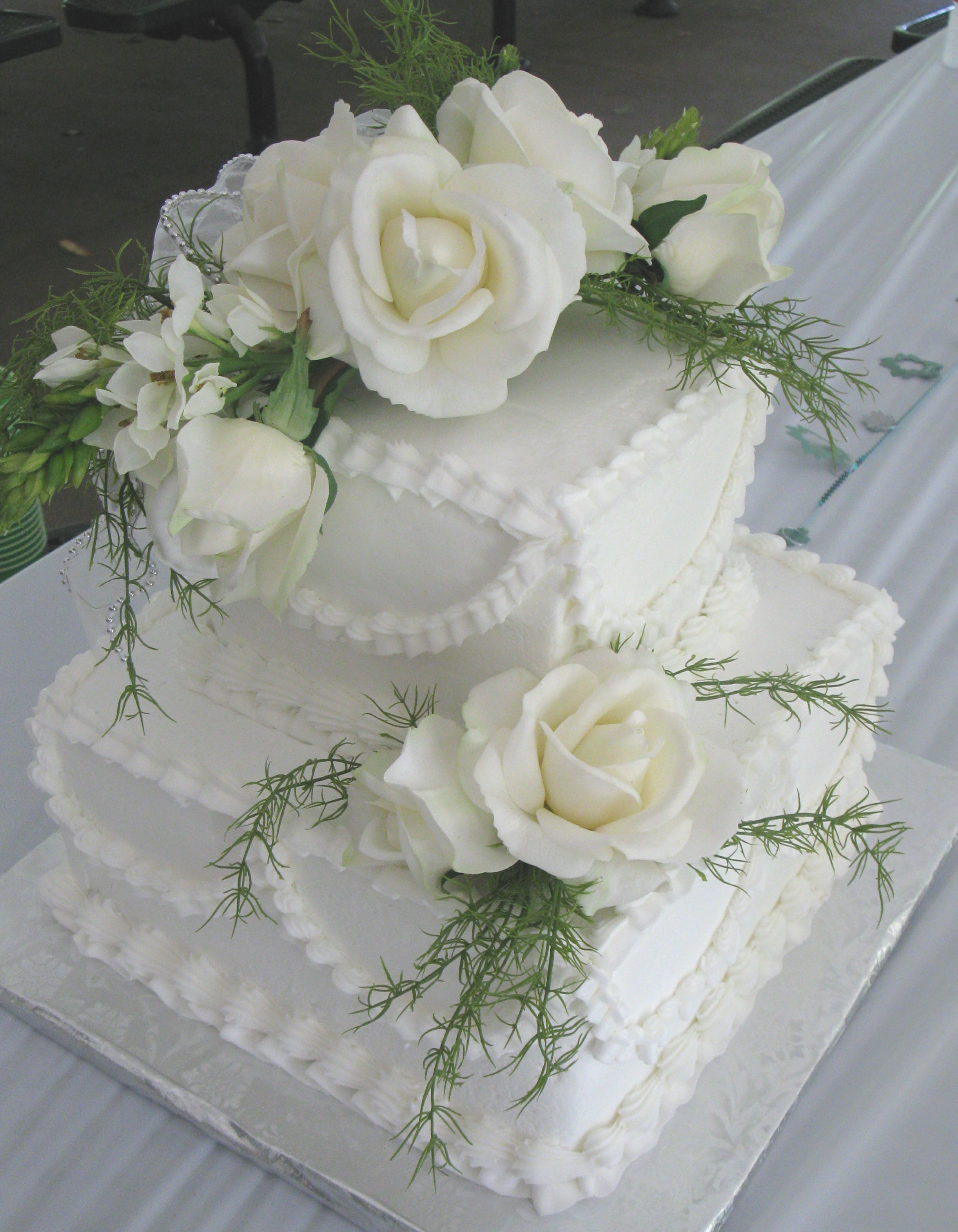 Flower Frosted Wedding Cake