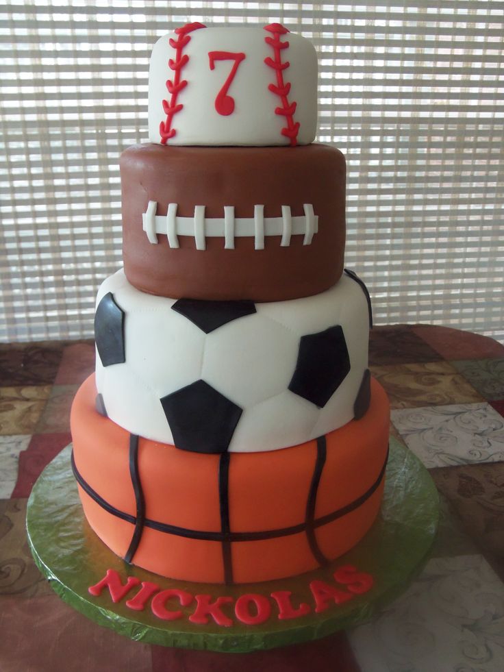 11 Photos of Sport Cakes Basketball And Football