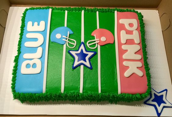 Football Gender Reveal Cake