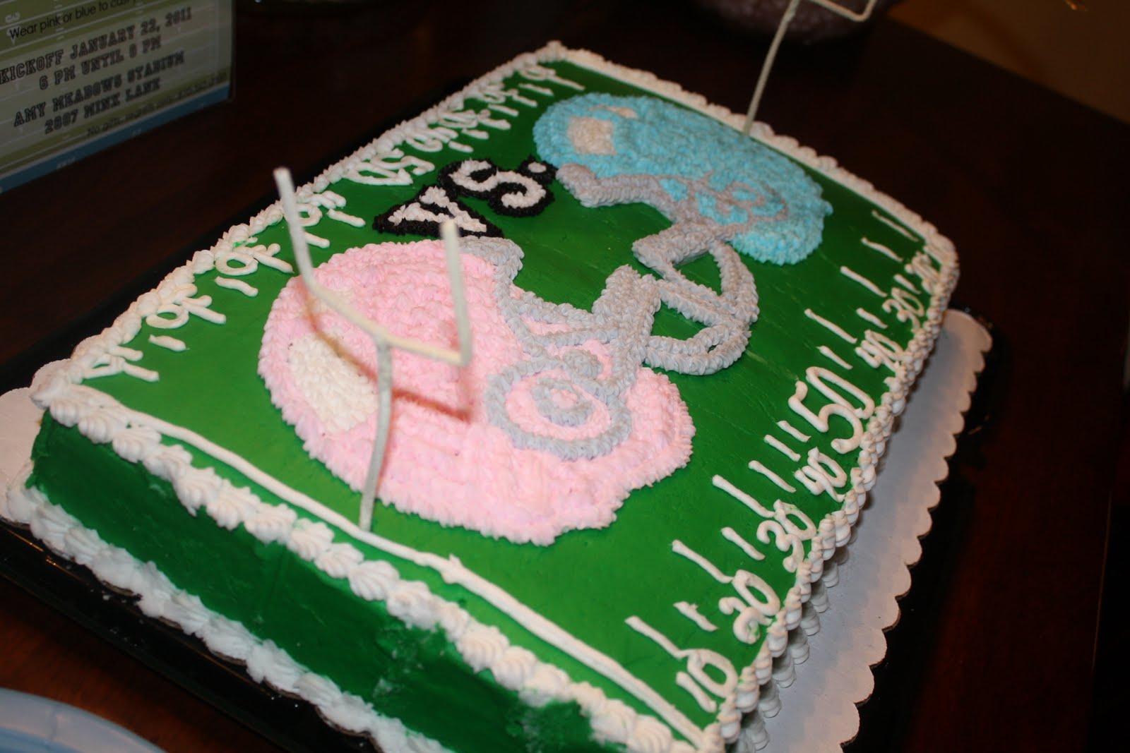 Football Gender Reveal Cake