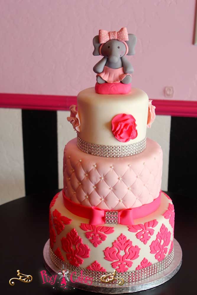 6 Photos of Baby Shower Cakes Fondant Tier