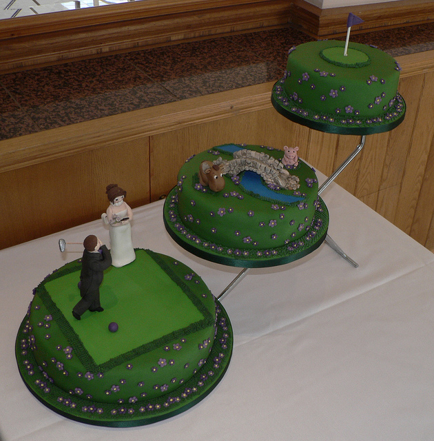 Golf Themed Wedding Cake