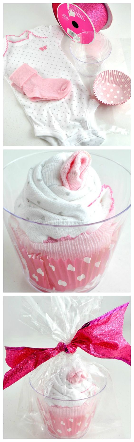 Homemade Baby Shower Onesie Cupcake