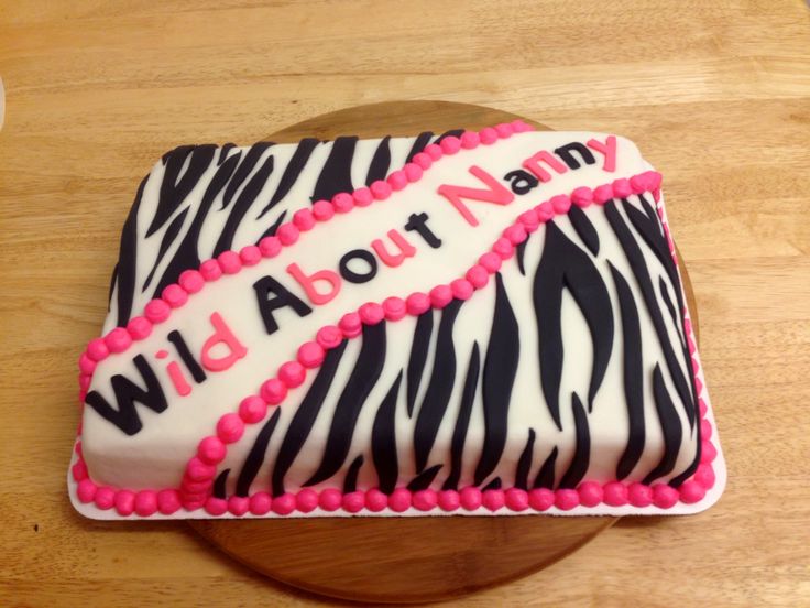 Hot Pink Zebra Sheet Cake