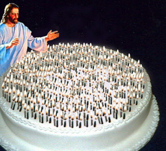 Jesus Birthday Cake with Candles