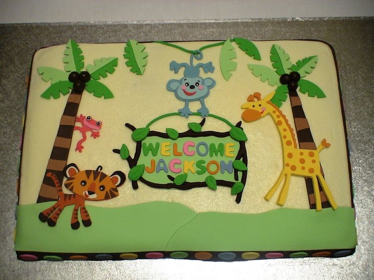 Jungle Animal Baby Shower Sheet Cakes