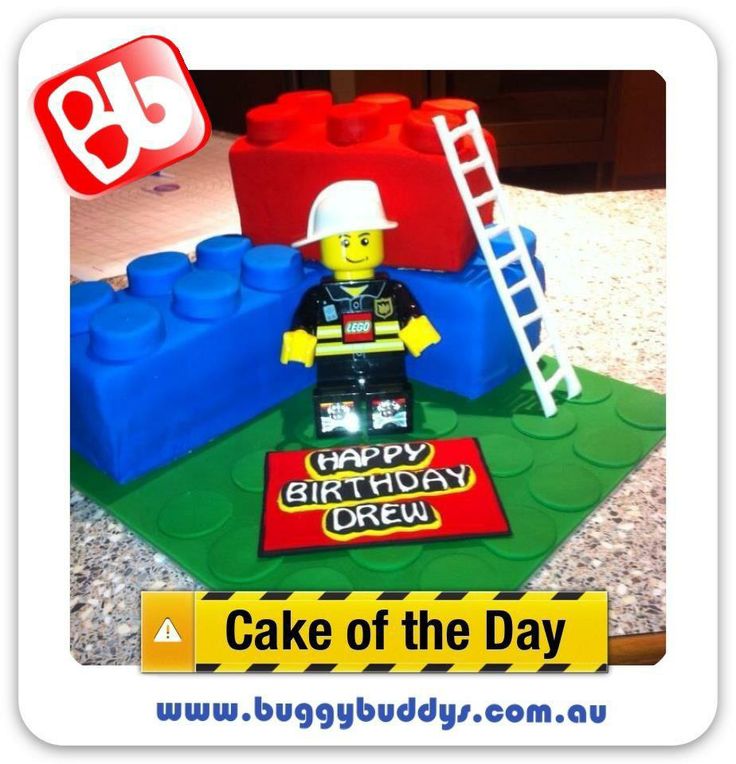 LEGO Fireman Birthday Cake