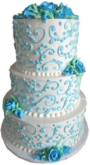 11 Photos of 3 Tier Blue Buttercream Cakes