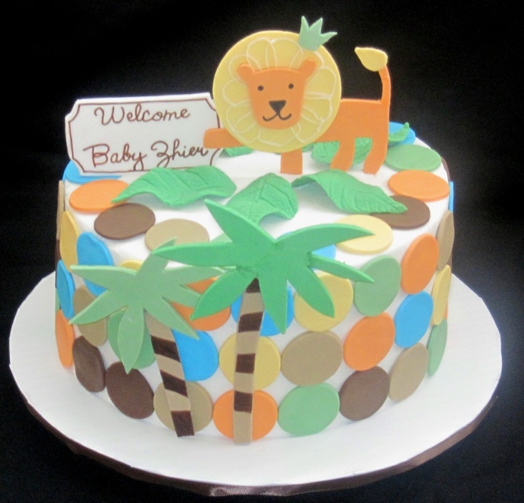 Lion Baby Shower Cake