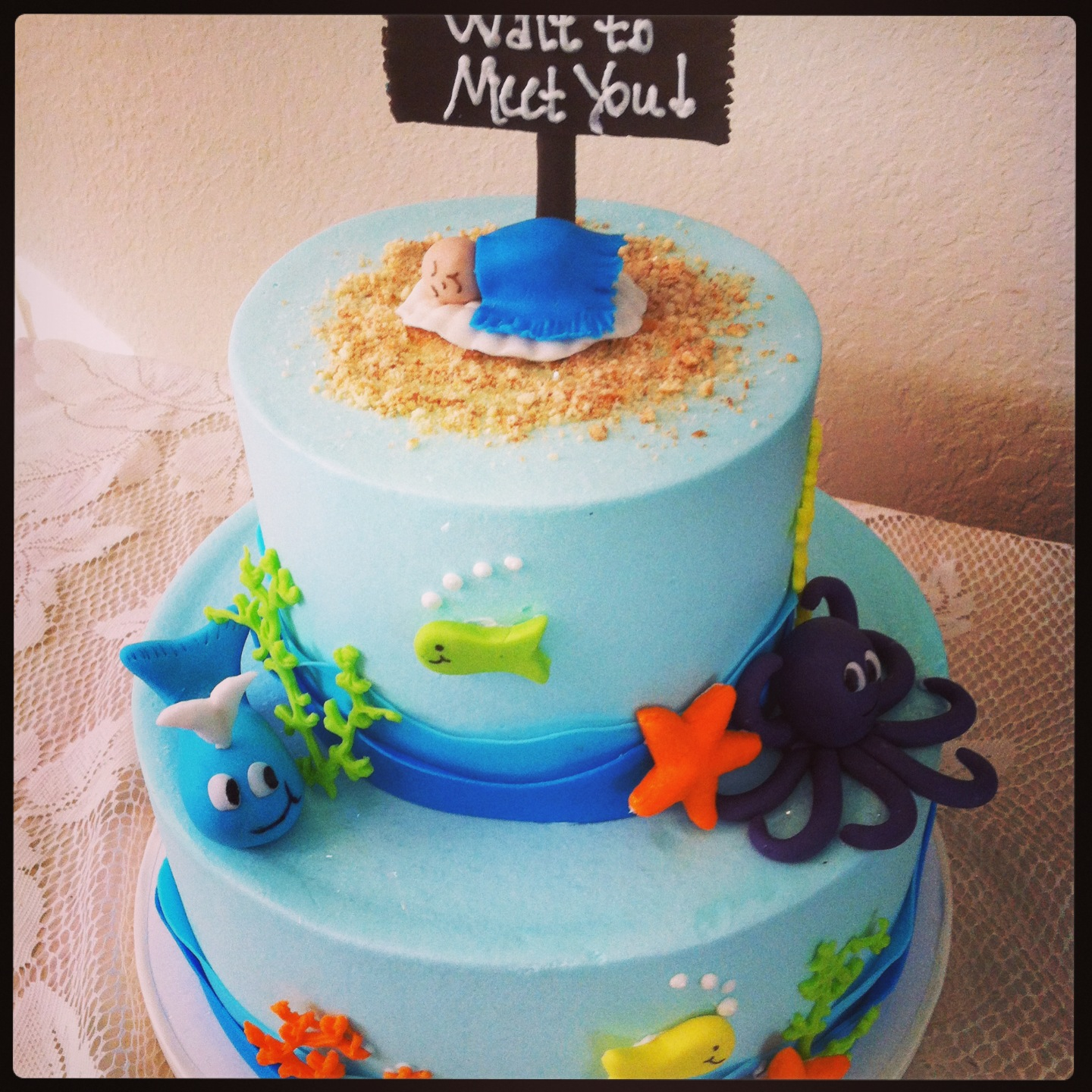 Ocean Themed Baby Shower Cake