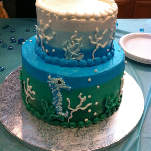 Ocean Themed Baby Shower Cake