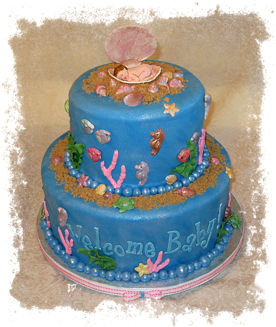 Ocean Themed Baby Shower Cake