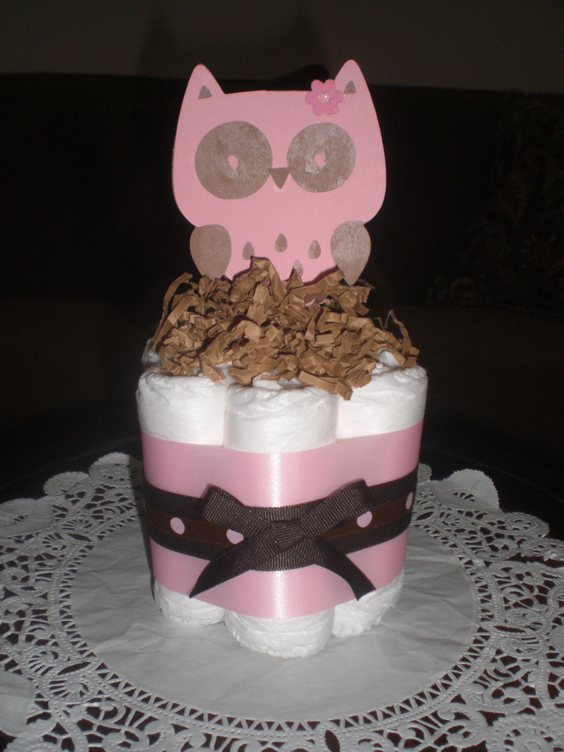 Owl Baby Shower Diaper Cake